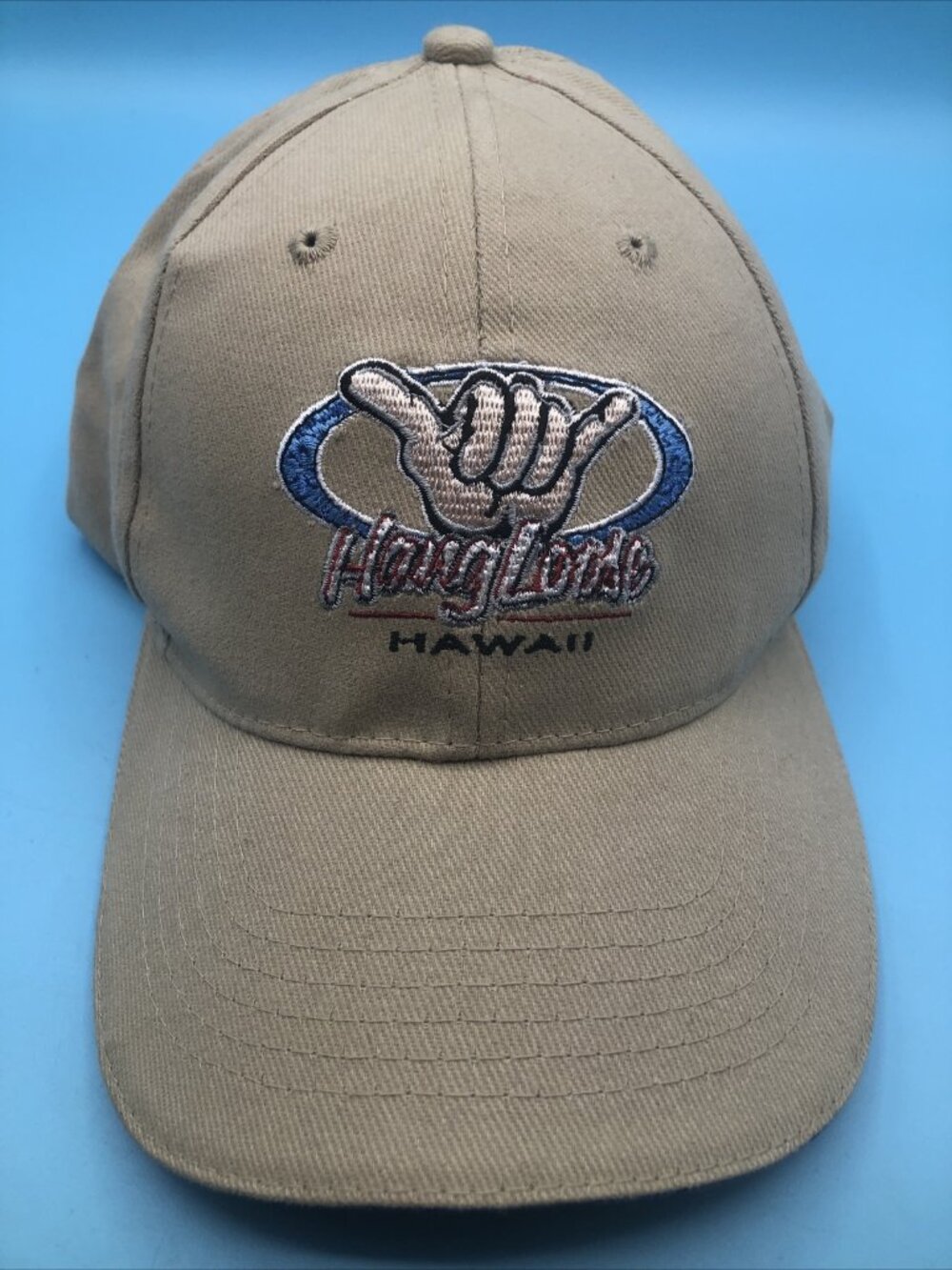 Hawaii Hang Loose Hat Cap Adjustable Beige Cap Hawaiian Hand Sign Surfware